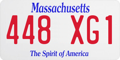 MA license plate 448XG1