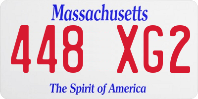 MA license plate 448XG2