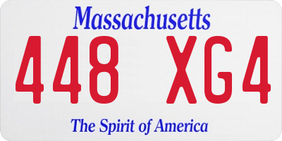 MA license plate 448XG4