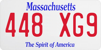 MA license plate 448XG9