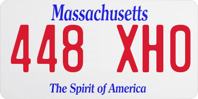 MA license plate 448XH0