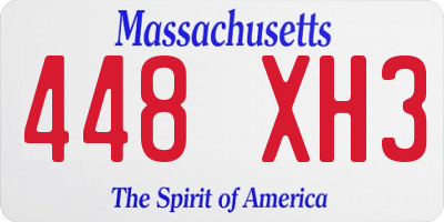 MA license plate 448XH3