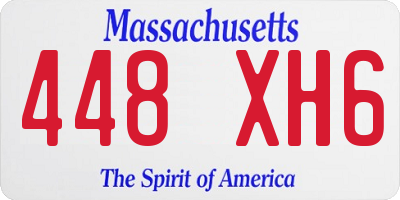 MA license plate 448XH6