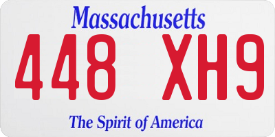 MA license plate 448XH9