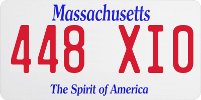 MA license plate 448XI0