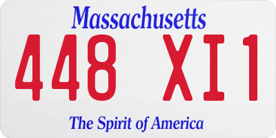 MA license plate 448XI1
