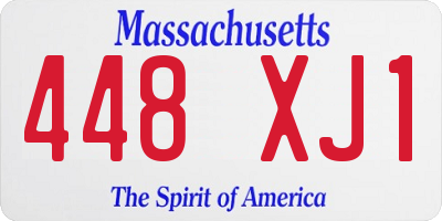 MA license plate 448XJ1