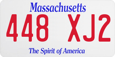 MA license plate 448XJ2