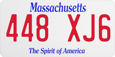 MA license plate 448XJ6