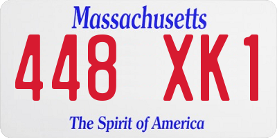MA license plate 448XK1
