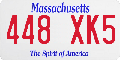 MA license plate 448XK5