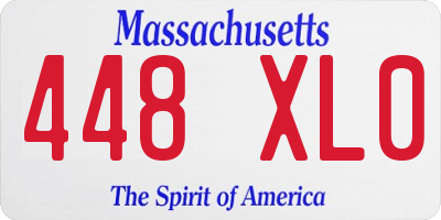 MA license plate 448XL0