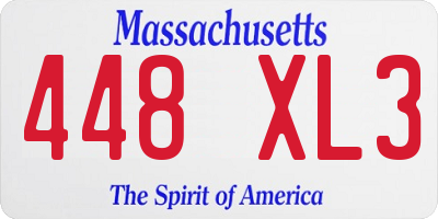 MA license plate 448XL3