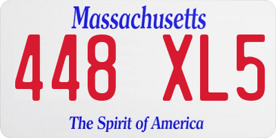 MA license plate 448XL5