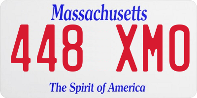 MA license plate 448XM0
