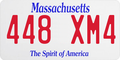 MA license plate 448XM4