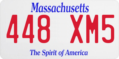 MA license plate 448XM5
