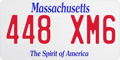 MA license plate 448XM6