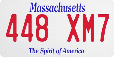 MA license plate 448XM7