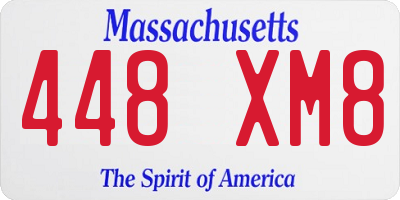 MA license plate 448XM8