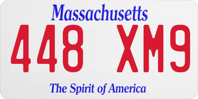 MA license plate 448XM9