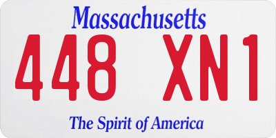 MA license plate 448XN1