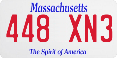MA license plate 448XN3