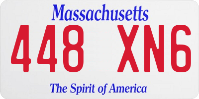 MA license plate 448XN6