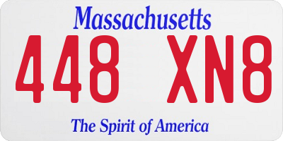 MA license plate 448XN8