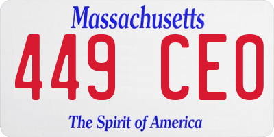 MA license plate 449CE0