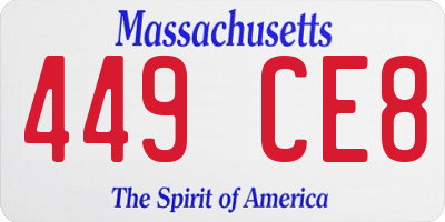 MA license plate 449CE8