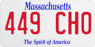 MA license plate 449CH0