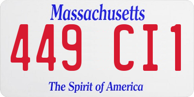 MA license plate 449CI1