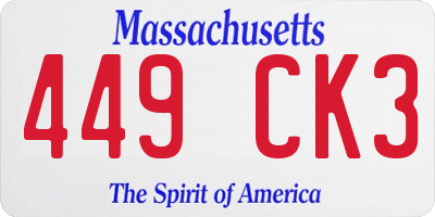 MA license plate 449CK3
