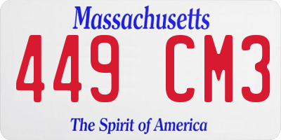MA license plate 449CM3