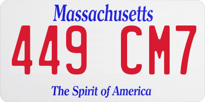 MA license plate 449CM7