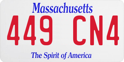 MA license plate 449CN4