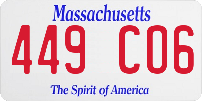 MA license plate 449CO6