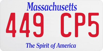 MA license plate 449CP5