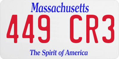 MA license plate 449CR3