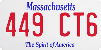 MA license plate 449CT6