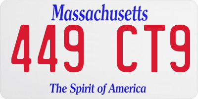 MA license plate 449CT9
