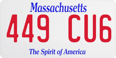 MA license plate 449CU6