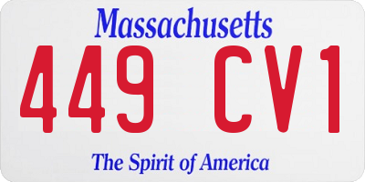 MA license plate 449CV1