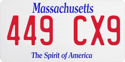 MA license plate 449CX9