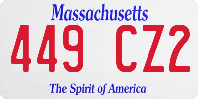 MA license plate 449CZ2