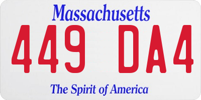 MA license plate 449DA4