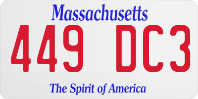 MA license plate 449DC3