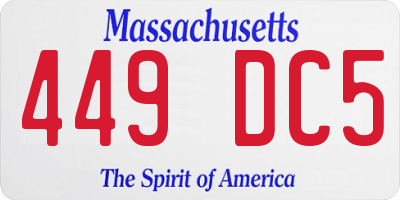 MA license plate 449DC5