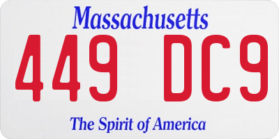 MA license plate 449DC9